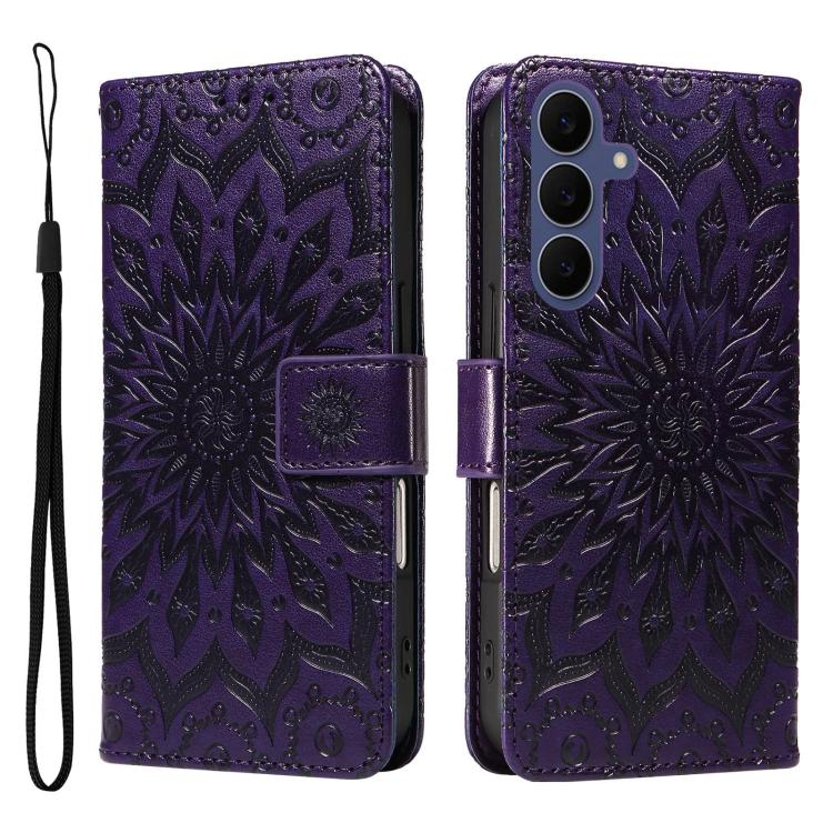 Custodia per telefono in pelle con motivo a girasole in rilievo., For Galaxy S26 FE 5G, For Galaxy S26+ 5G, For Galaxy S26 Edge 5G