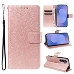 Custodia per telefono in pelle con motivo a girasole in rilievo., For Galaxy S26 FE 5G, For Galaxy S26+ 5G, For Galaxy S26 Edge 5G