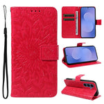 Custodia per telefono in pelle con motivo a girasole in rilievo., For Galaxy S26 FE 5G, For Galaxy S26+ 5G, For Galaxy S26 Edge 5G