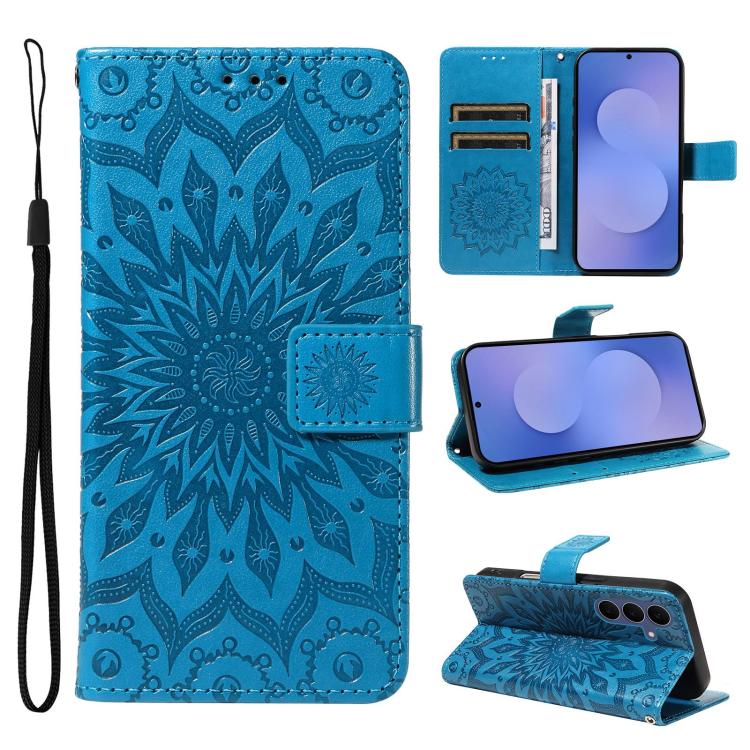 Custodia per telefono in pelle con motivo a girasole in rilievo., For Galaxy S26 FE 5G, For Galaxy S26+ 5G, For Galaxy S26 Edge 5G