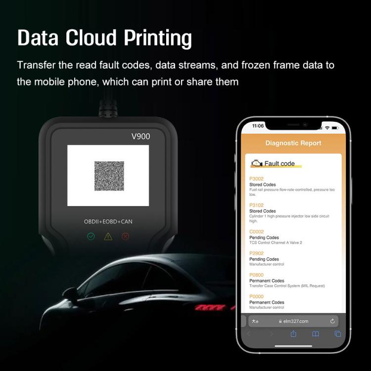 Strumento di diagnosi per motore e trasmissione auto V900, rilevatore di guasti auto, V900