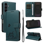 Adorabile custodia per telefono in pelle con motivo a rilievo di gatti., For Galaxy S26 5G, For Galaxy S25 FE 5G