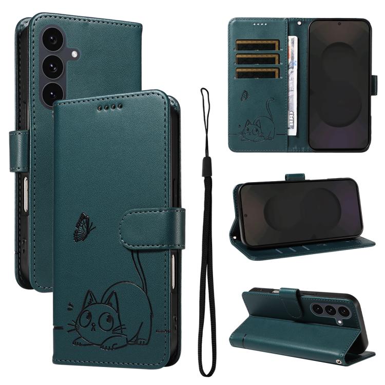 Adorabile custodia per telefono in pelle con motivo a rilievo di gatti., For Galaxy S26 5G, For Galaxy S25 FE 5G