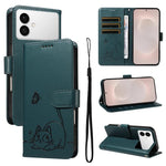 Adorabile custodia per telefono in pelle con motivo a rilievo di gatti., For Galaxy S26 FE 5G, For Galaxy S26+ 5G, For Galaxy S26 Edge 5G, For Galaxy S26 Ultra 5G