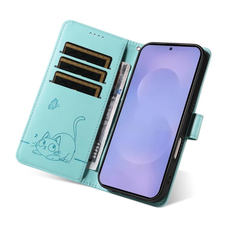 Adorabile custodia per telefono in pelle con motivo a rilievo di gatti., For Galaxy S26 5G, For Galaxy S25 FE 5G