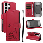 Adorabile custodia per telefono in pelle con motivo a rilievo di gatti., For Galaxy S26 FE 5G, For Galaxy S26+ 5G, For Galaxy S26 Edge 5G, For Galaxy S26 Ultra 5G