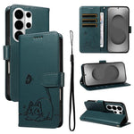 Adorabile custodia per telefono in pelle con motivo a rilievo di gatti., For Galaxy S26 FE 5G, For Galaxy S26+ 5G, For Galaxy S26 Edge 5G, For Galaxy S26 Ultra 5G