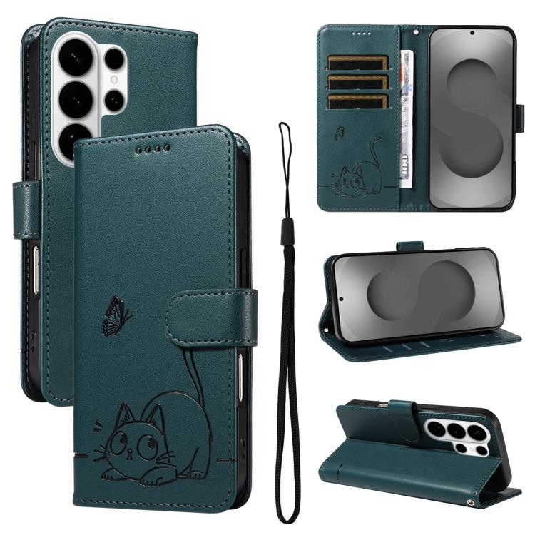 Adorabile custodia per telefono in pelle con motivo a rilievo di gatti., For Galaxy S26 FE 5G, For Galaxy S26+ 5G, For Galaxy S26 Edge 5G, For Galaxy S26 Ultra 5G