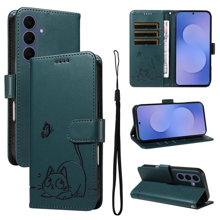 Adorabile custodia per telefono in pelle con motivo a rilievo di gatti., For Galaxy S26 FE 5G, For Galaxy S26+ 5G, For Galaxy S26 Edge 5G, For Galaxy S26 Ultra 5G