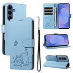 Adorabile custodia per telefono in pelle con motivo a rilievo di gatti., For Galaxy S26 FE 5G, For Galaxy S26+ 5G, For Galaxy S26 Edge 5G, For Galaxy S26 Ultra 5G