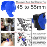 Pulitore per paraolio forcella moto, strumento per la pulizia del paraolio forcella anteriore, strumento per la riparazione dell'ammortizzatore 45mm-55mm