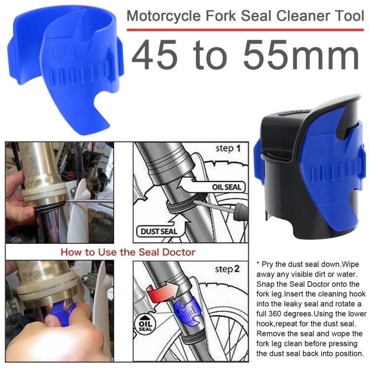 Pulitore per paraolio forcella moto, strumento per la pulizia del paraolio forcella anteriore, strumento per la riparazione dell'ammortizzatore 45mm-55mm
