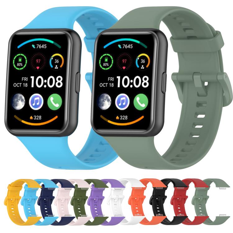 Cinturino per orologio xDfind in silicone tinta unita a sgancio rapido, For Huawei Watch Fit 2