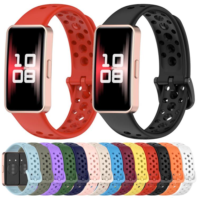 Cinturino per orologio in silicone traspirante con fori xDfind, For Huawei Band 10 / 9 / 8
