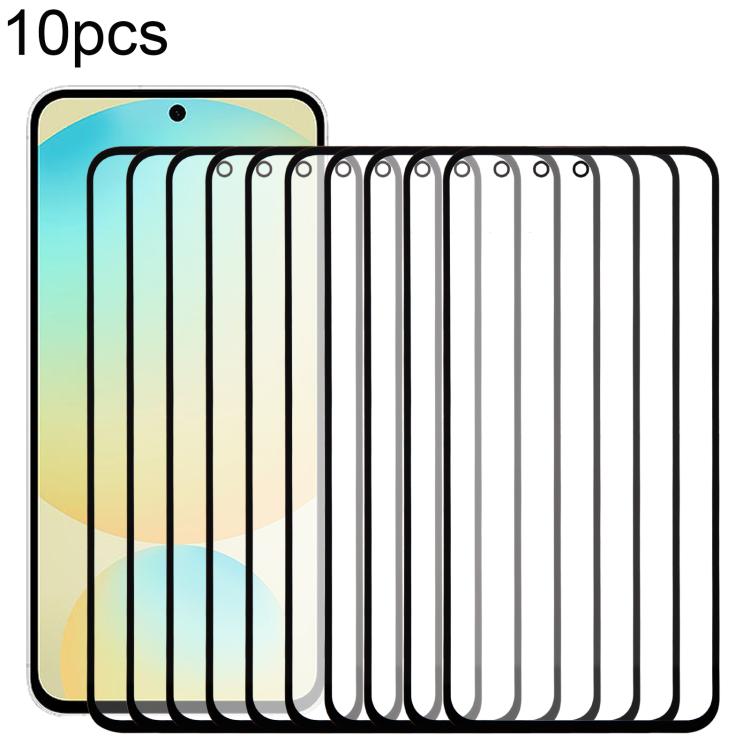 10 pezzi di lente esterna in vetro per schermo frontale con adesivo OCA otticamente trasparente, For Samsung Galaxy S25 SM-S931B, For Samsung Galaxy S25+ SM-S936B, For Samsung Galaxy M55s SM-M558B, For Samsung Galaxy F05 SM-E055F                       ...