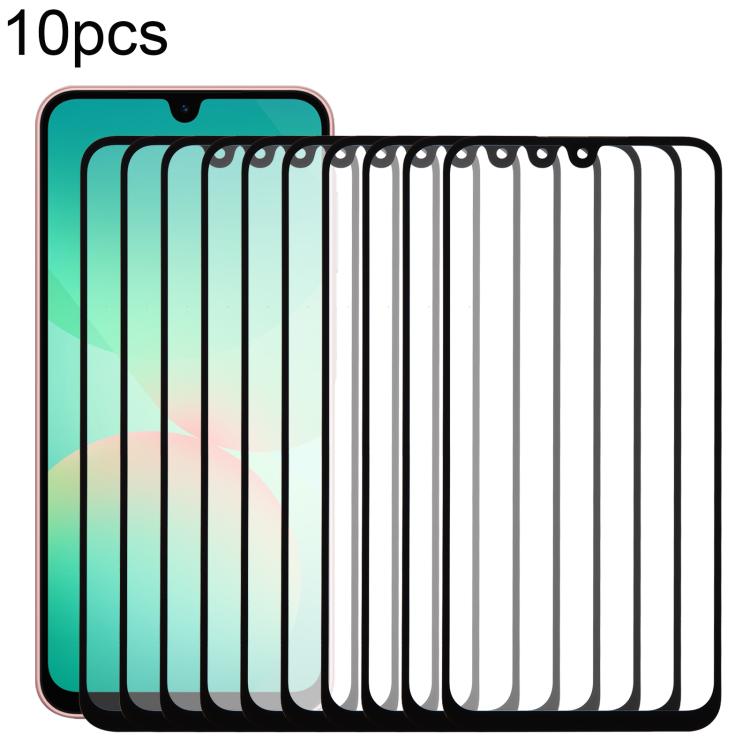 10 pezzi di lente esterna in vetro per schermo frontale con adesivo OCA otticamente trasparente, For Galaxy S26+ SM-S947B, For Galaxy M07 SM-M075F, For Galaxy M17 SM-M176B, For Galaxy S26 SM-S942B, For Galaxy A57 SM-A576B, For Galaxy A37 SM-A376B      ...