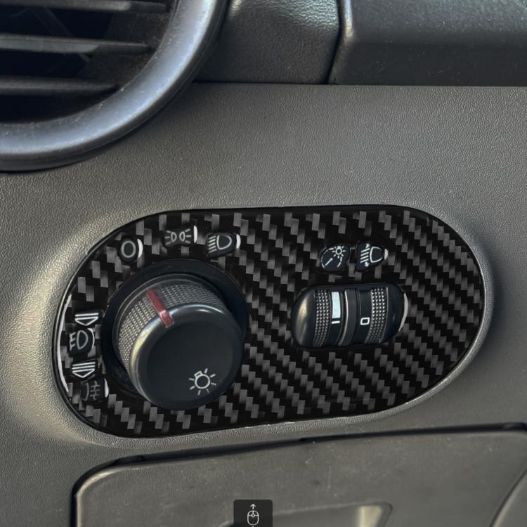 Adesivo decorativo in fibra di carbonio per interruttore fari auto per SEAT Ibiza 2003-2008, lato sinistro (guidatore), Headlight Switch, Left Driver