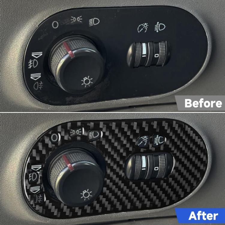 Adesivo decorativo in fibra di carbonio per interruttore fari auto per SEAT Ibiza 2003-2008, lato sinistro (guidatore), Headlight Switch, Left Driver