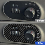 Adesivo decorativo in fibra di carbonio per interruttore fari auto per SEAT Ibiza 2003-2008, lato destro (lato guidatore)., Headlight Switch, Right Driver