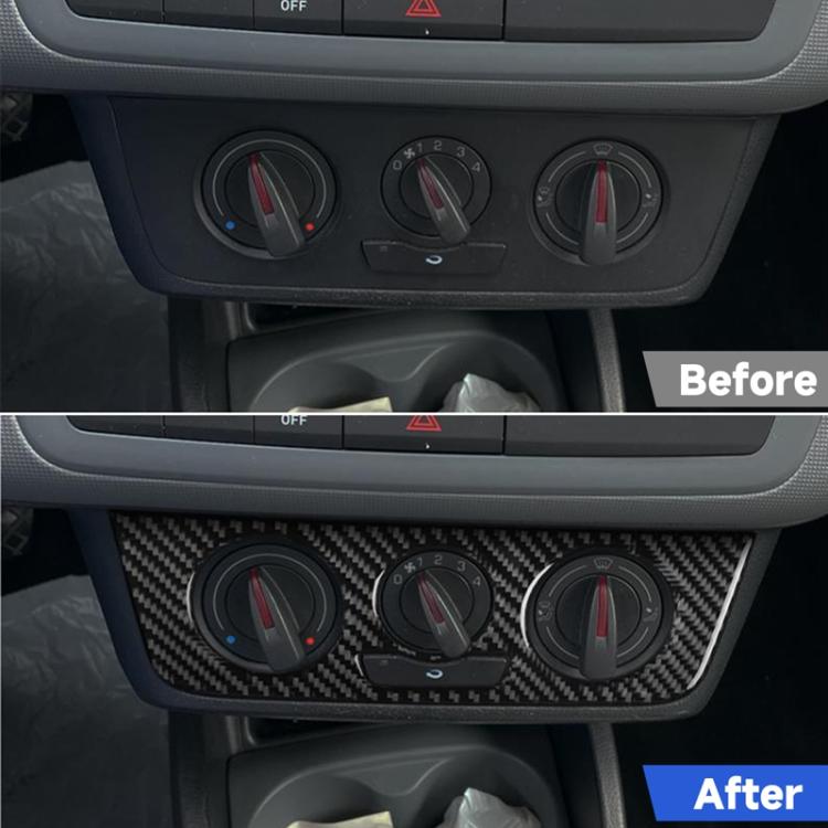 Pannello interruttori climatizzatore auto in fibra di carbonio, adesivo decorativo per SEAT Ibiza 2009-2014, lato guidatore sinistro e destro., Air Conditioner Switch Panel A