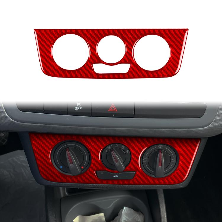 Pannello interruttori climatizzatore auto in fibra di carbonio, adesivo decorativo per SEAT Ibiza 2009-2014, lato guidatore sinistro e destro., Air Conditioner Switch Panel A