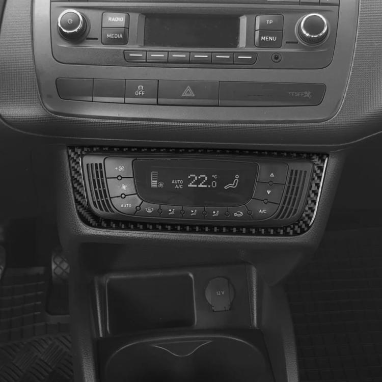 Adesivo decorativo in fibra di carbonio per pannello interruttori climatizzatore auto per SEAT Ibiza 2009-2014, lato guidatore sinistro e destro., Air Conditioner Switch Panel B