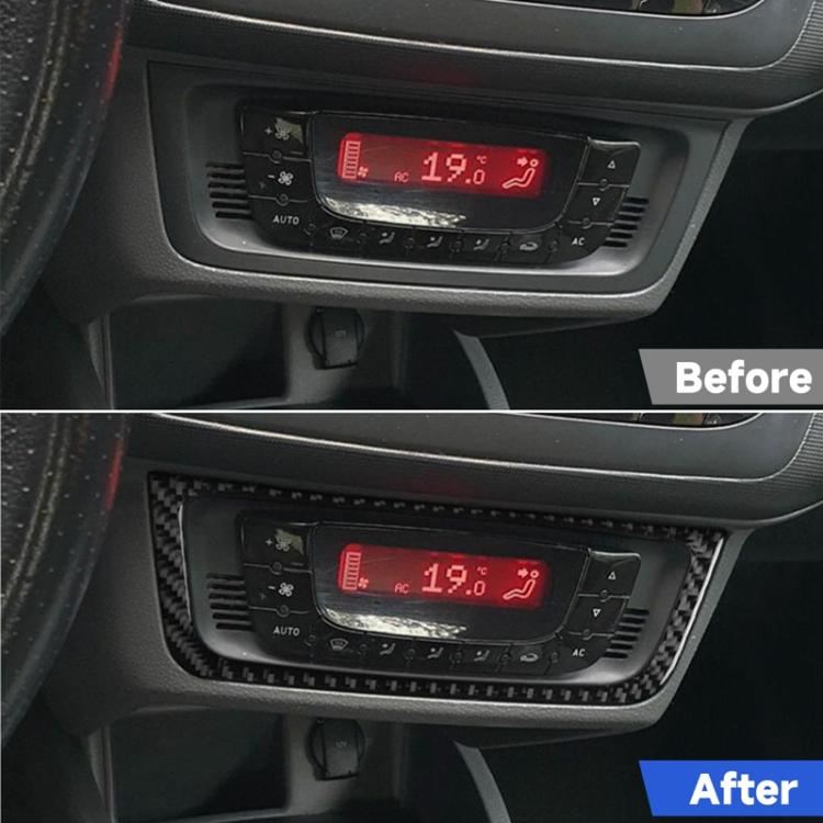 Adesivo decorativo in fibra di carbonio per pannello interruttori climatizzatore auto per SEAT Ibiza 2009-2014, lato guidatore sinistro e destro., Air Conditioner Switch Panel B
