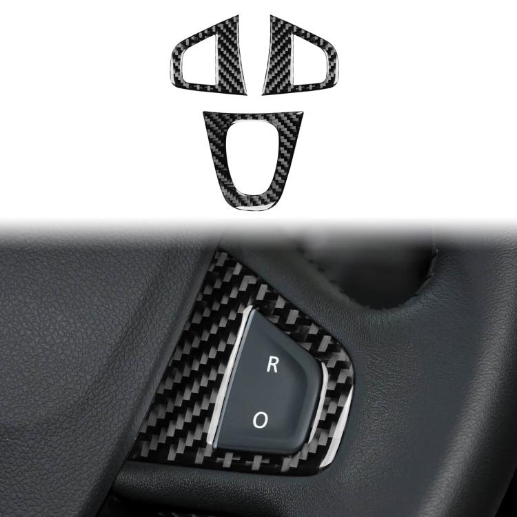 Set 3 adesivi fibra di carbonio per pulsanti volante Renault