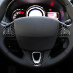 Set di 3 adesivi decorativi in fibra di carbonio per pulsanti del volante auto per Renault Fluence 2009-2017 / Megane 2008-2016, lato guidatore sinistro e destro., Steering Wheel Buttons