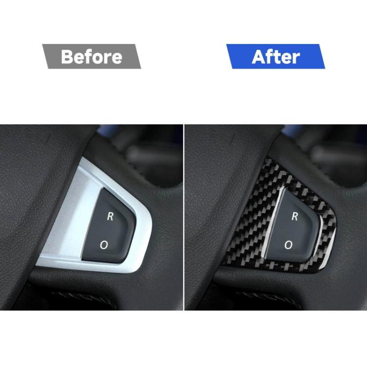 Set di 3 adesivi decorativi in fibra di carbonio per pulsanti del volante auto per Renault Fluence 2009-2017 / Megane 2008-2016, lato guidatore sinistro e destro., Steering Wheel Buttons