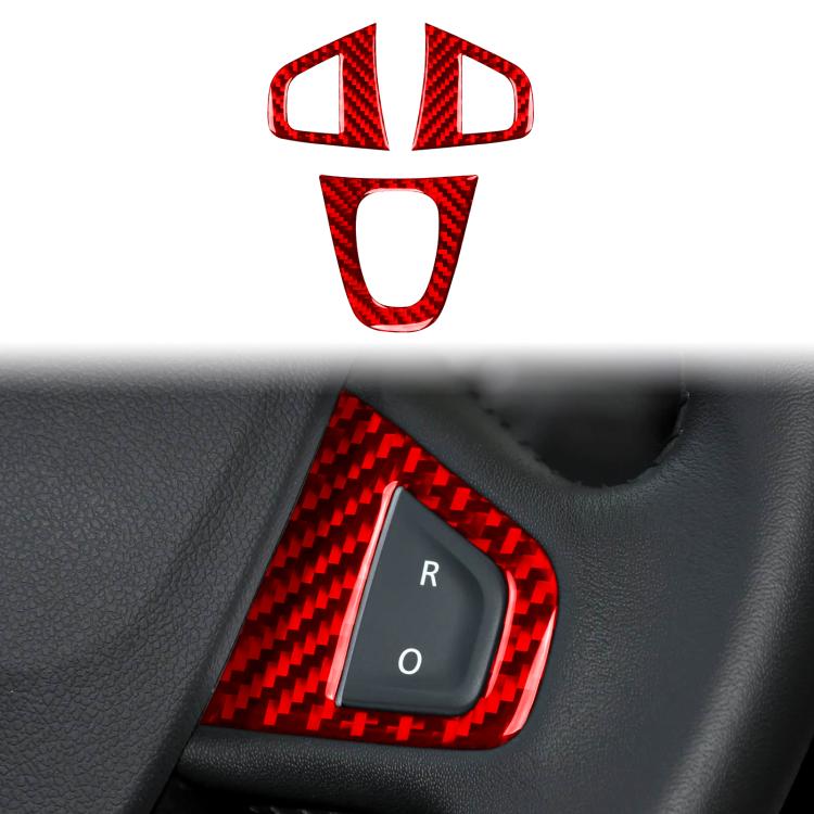 Set di 3 adesivi decorativi in fibra di carbonio per pulsanti del volante auto per Renault Fluence 2009-2017 / Megane 2008-2016, lato guidatore sinistro e destro., Steering Wheel Buttons
