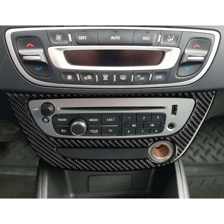 Pannello decorativo in fibra di carbonio per climatizzatore auto, compatibile con Renault Fluence 2009-2017 / Megane 2008-2016, lato guidatore (sinistro e destro)., Air Conditioner Panel A
