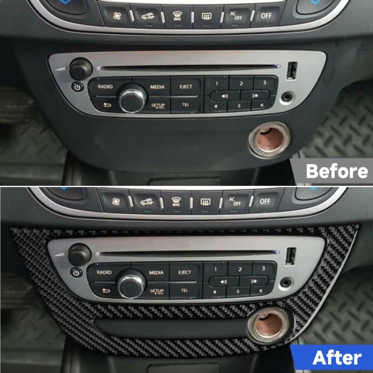 Pannello decorativo in fibra di carbonio per climatizzatore auto, compatibile con Renault Fluence 2009-2017 / Megane 2008-2016, lato guidatore (sinistro e destro)., Air Conditioner Panel A