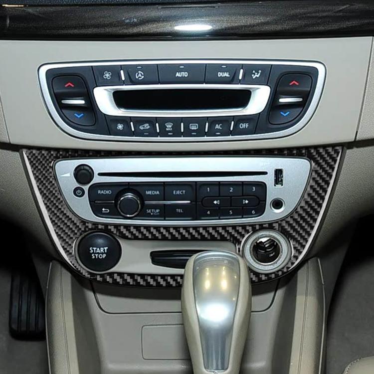 Adesivo decorativo in fibra di carbonio per pannello climatizzatore auto B per Renault Fluence 2009-2017 / Megane 2008-2016, lato guidatore sinistro e destro., Air Conditioner Panel B