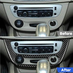 Adesivo decorativo in fibra di carbonio per pannello climatizzatore auto B per Renault Fluence 2009-2017 / Megane 2008-2016, lato guidatore sinistro e destro., Air Conditioner Panel B