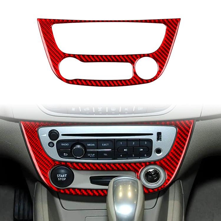 Adesivo decorativo in fibra di carbonio per pannello climatizzatore auto B per Renault Fluence 2009-2017 / Megane 2008-2016, lato guidatore sinistro e destro., Air Conditioner Panel B