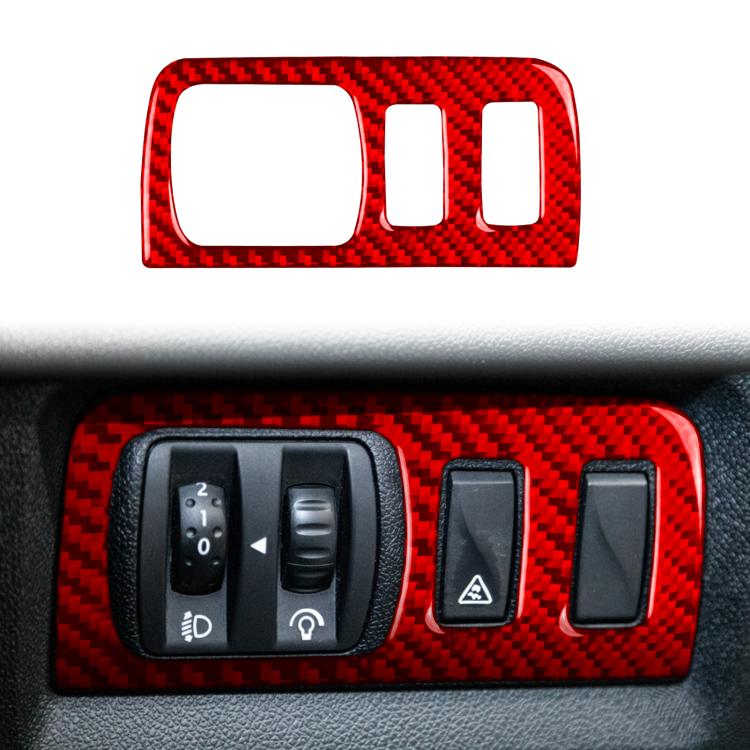 Cornice decorativa in fibra di carbonio per i pulsanti dei fari dell'auto, compatibile con Renault Fluence 2009-2017 / Megane 2008-2016, lato guidatore sinistro e destro., Headlight Button Frame