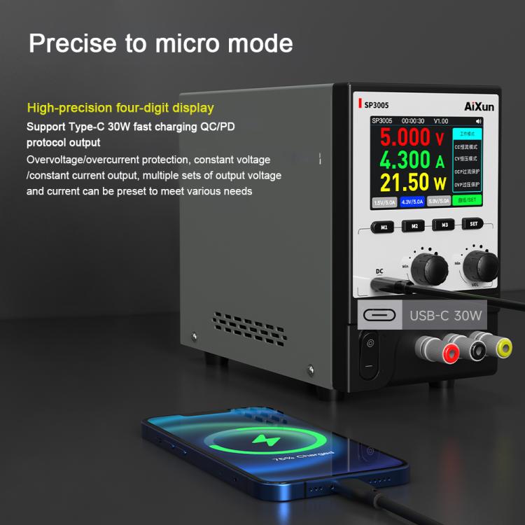 Alimentatore CC programmabile CNC con interconnessione intelligente Aixun SP3005, Aixun SP3005 EU Plug