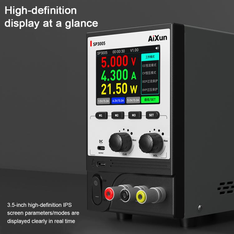 Alimentatore CC programmabile CNC con interconnessione intelligente Aixun SP3005, Aixun SP3005 EU Plug