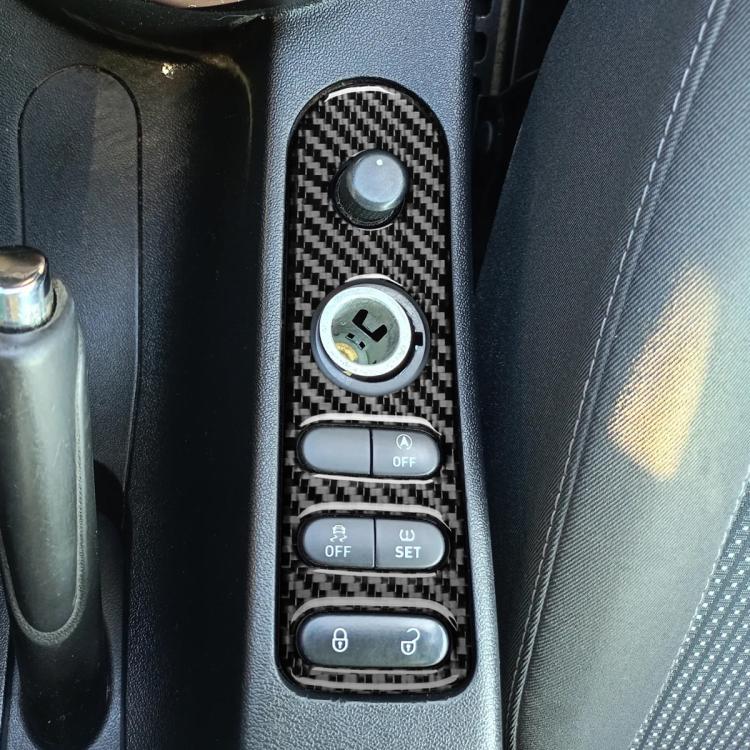Cornice decorativa in fibra di carbonio per l'interruttore di regolazione dello specchietto retrovisore dell'auto, compatibile con SEAT Leon 2005-2012, lato guidatore (sinistro e destro)., Rear Mirror Adjustment Switch Frame