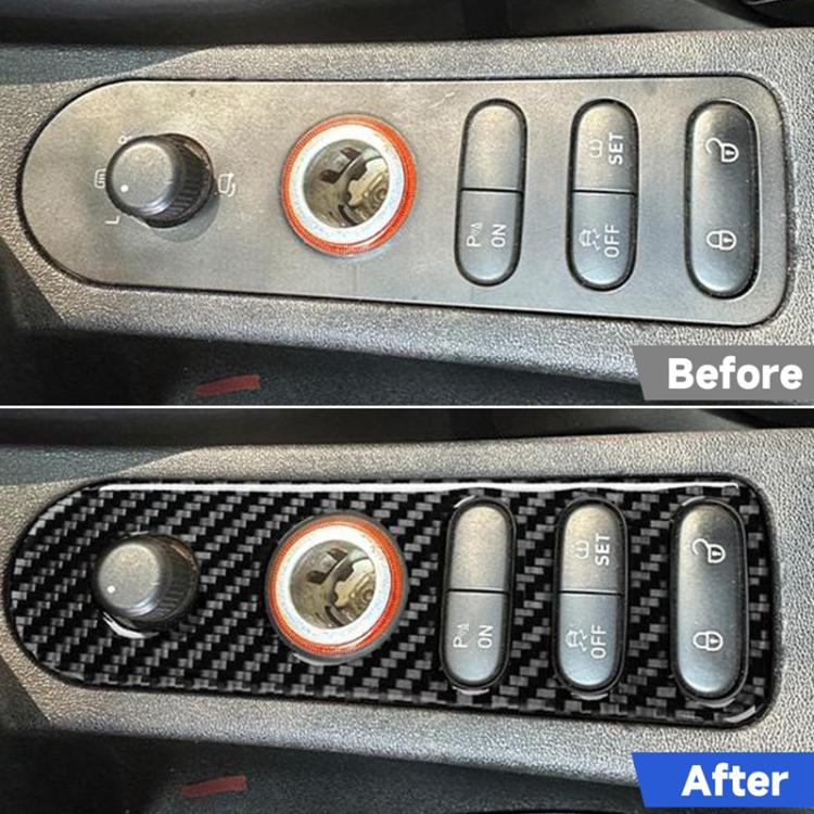 Cornice decorativa in fibra di carbonio per l'interruttore di regolazione dello specchietto retrovisore dell'auto, compatibile con SEAT Leon 2005-2012, lato guidatore (sinistro e destro)., Rear Mirror Adjustment Switch Frame
