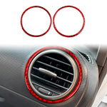 Set di 2 adesivi decorativi in fibra di carbonio per bocchette di ventilazione dell'aria condizionata dell'auto, lato sinistro e destro, per SEAT Leon 2005-2012., AC Two Sides Air Outle