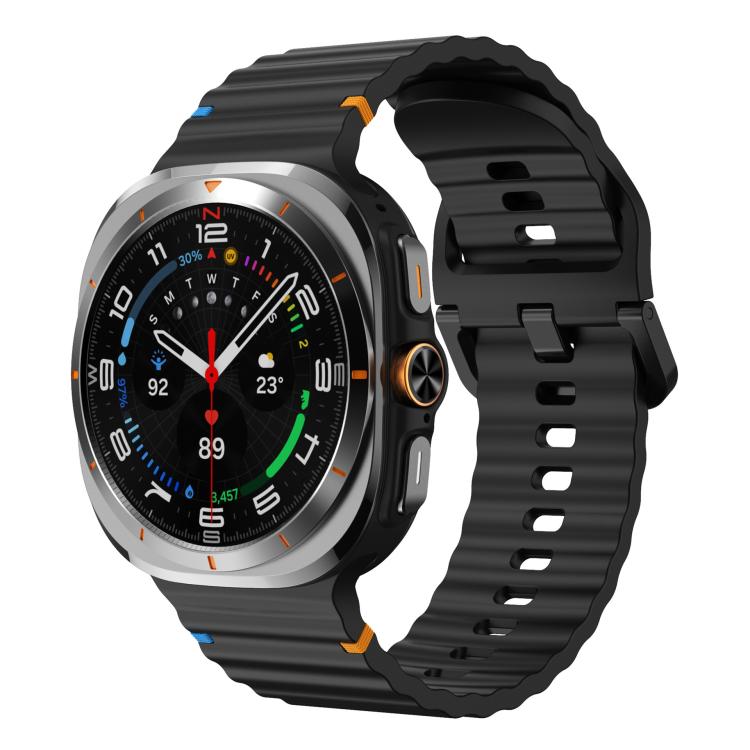 Cinturino per orologio in silicone con cuciture a onda xDfind, For Samsung Galaxy Watch Ultra 47mm / Ultra 2025