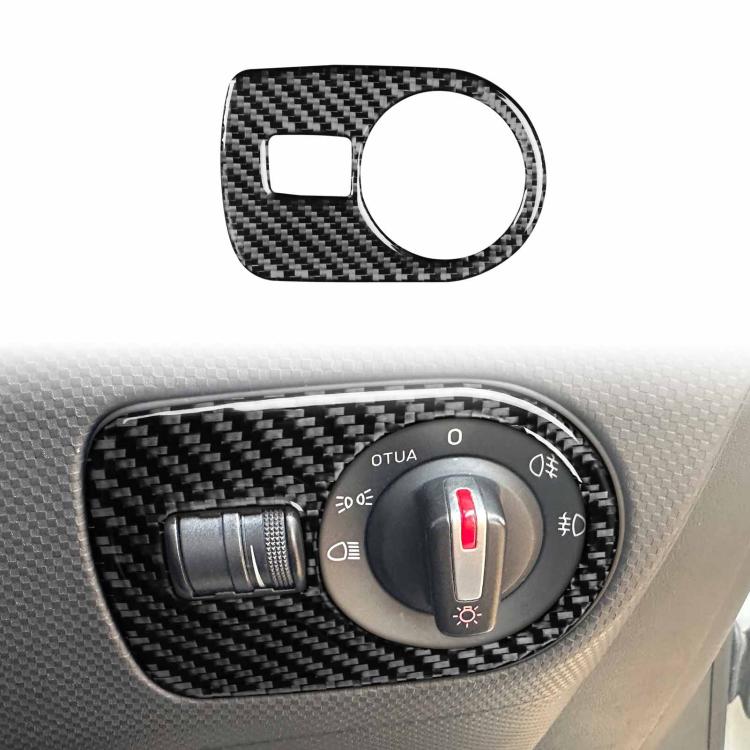 Adesivo decorativo in fibra di carbonio per pannello interruttori fari auto per SEAT Leon 2005-2012, Headlight Switch Panel, Left Driver, Headlight Switch Panel, Right Driver