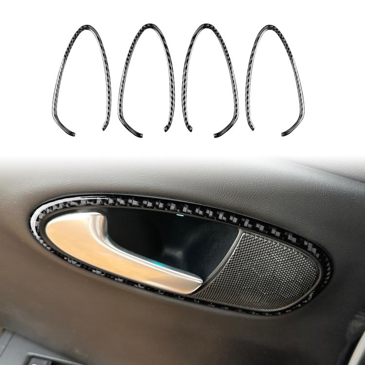Set 4 adesivi fibra di carbonio maniglia interna Seat Leon