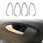 Set di 4 adesivi decorativi in fibra di carbonio per la maniglia interna della portiera dell'auto, per SEAT Leon 2005-2012, lato guidatore sinistro e destro., Inner Door Handle Panel