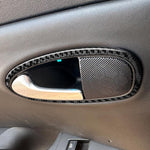 Set di 4 adesivi decorativi in fibra di carbonio per la maniglia interna della portiera dell'auto, per SEAT Leon 2005-2012, lato guidatore sinistro e destro., Inner Door Handle Panel