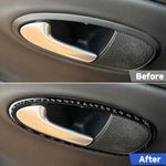 Set di 4 adesivi decorativi in fibra di carbonio per la maniglia interna della portiera dell'auto, per SEAT Leon 2005-2012, lato guidatore sinistro e destro., Inner Door Handle Panel