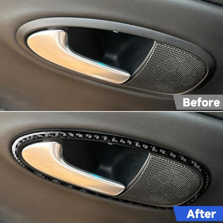 Set di 4 adesivi decorativi in fibra di carbonio per la maniglia interna della portiera dell'auto, per SEAT Leon 2005-2012, lato guidatore sinistro e destro., Inner Door Handle Panel