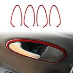 Set di 4 adesivi decorativi in fibra di carbonio per la maniglia interna della portiera dell'auto, per SEAT Leon 2005-2012, lato guidatore sinistro e destro., Inner Door Handle Panel